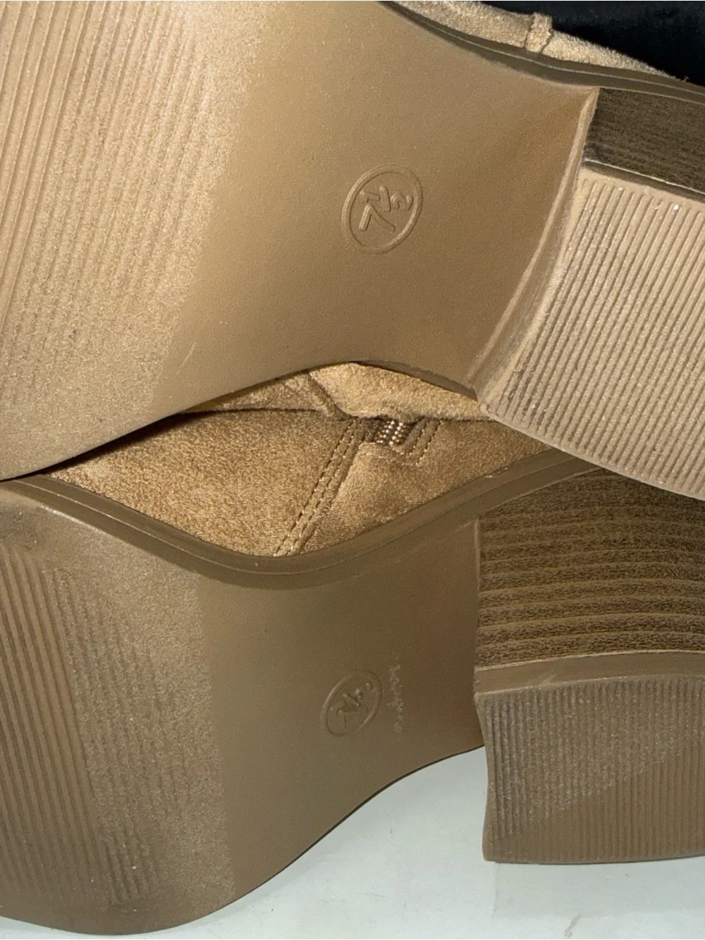 Size 7.5 Universal Thread Tan Suede-Look  Pointed-Toe Western Booties 3” heel